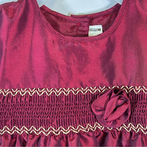 Vintage George Toddler Girls Red Dress Size 18 Months Christmas Pictures Party - Picture 3 of 6